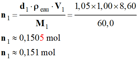 n1 = 0,151 mol