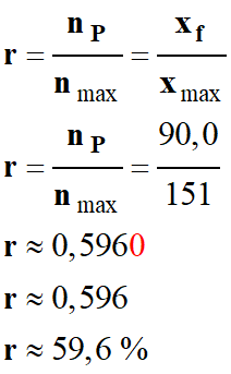 r = 59,6 %