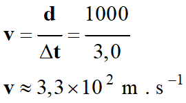 v = 3,3 E2 m / s