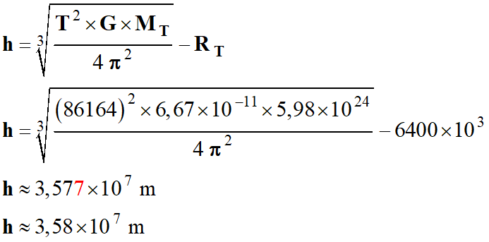 h = 3,58 E7 m