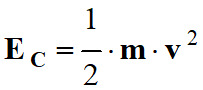 Ec = 1/2 m v