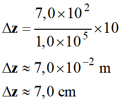 delta z = 7,0 cm