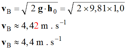 vB = 4,4 m / s