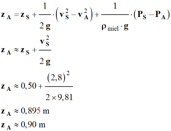 zA = 0,90 m