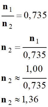 n 2 = 1,36
