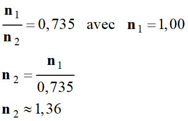 n 2 = 1,36