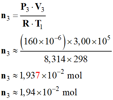 n3 = 1,94 E-2 mol