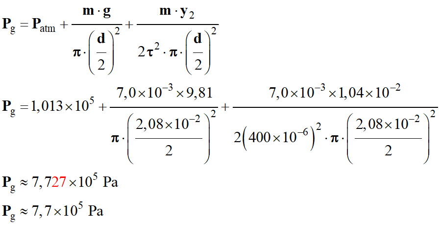 Pg = 7,7 E5 Pa