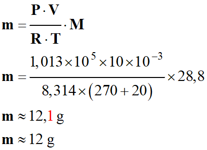 m = 12 g