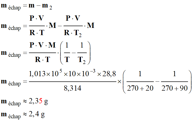 m chap = 2,4 g