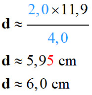 d = 6,0 cm