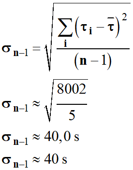 écart-type standard : 40 s