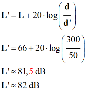 L' = 82 dB