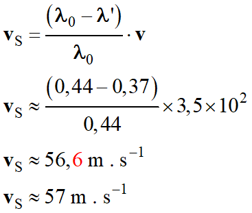 vS = 57 m / s