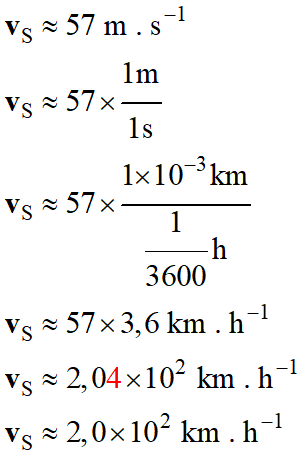 vS = 200 km / h