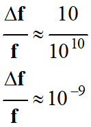 incertitude relative : 10 E-9