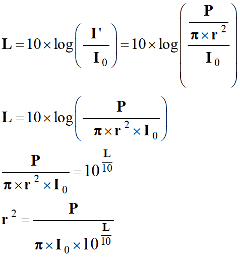 distance r