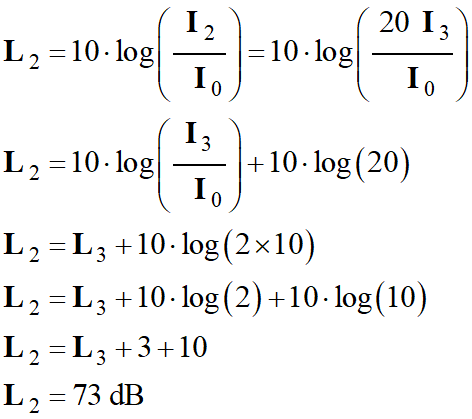 L2 = 73 dB