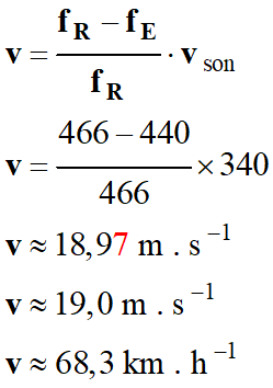 v = 68,3 km / h