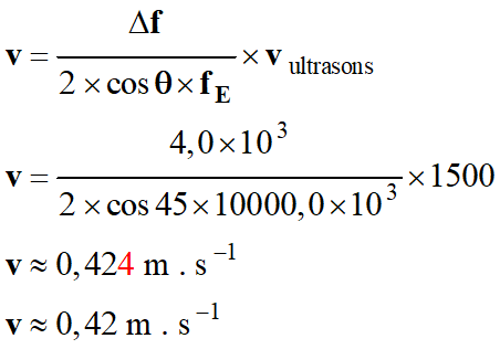 v = 0,42 m / s