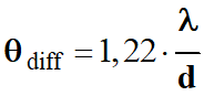 diffraction θdiff (en radian)