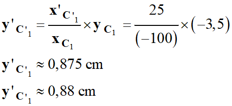 y'C'1 = 0,88 cm