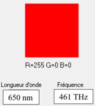 radiation rouge : 650 nm