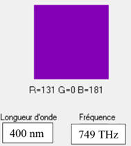 violet : 400 nm