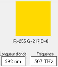 radiation jaune : 592 nm