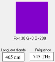 violet : 405 nm
