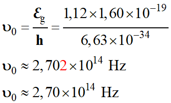 fréquence seuil : 2,70 E14 Hz