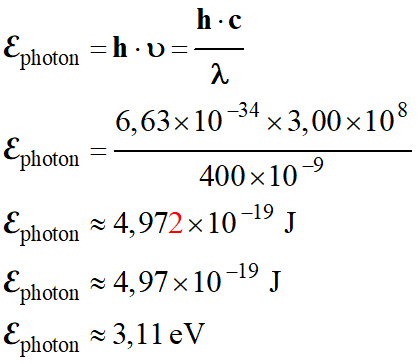 E photon = 3,11 eV