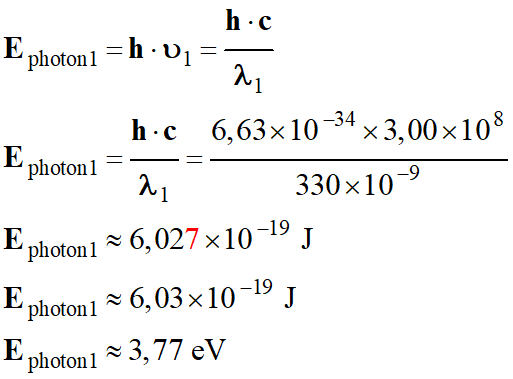 E photon 1 = 3,77 eV