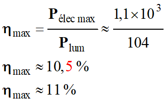 rendement maximal : 11 %