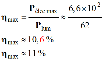 rendement maximal : 11 %