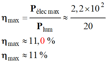 rendement maximal : 11 %