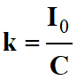 k = I0 / C