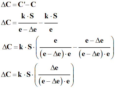 Variation ΔC de la valeur de la capacit du condensateur