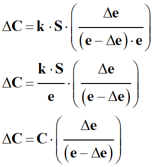 Variation ΔC de la valeur de la capacit du condensateur