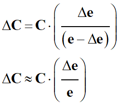 Variation ΔC de la valeur de la capacit du condensateur : relation approche