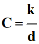 C = k / d