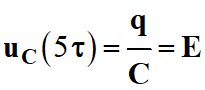 uC (5 τ) = E