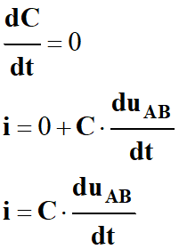 i = C . duAB / dt