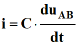 i = C . duAB / dt