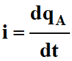 i = dqA /dt