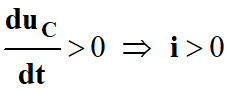 duC / dt > 0 et i > 0