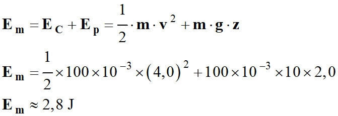 E m = 2,8 J