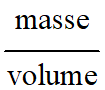 masse / volume