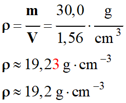 masse volumique 19,2 g / cm3