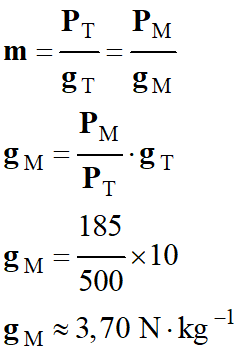 g M = 3,70 N / kg
